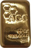 Agc 10Oz 9999 Cast Gold Bullion Bar