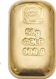 50G Abc Cast Gold Bar 9999 Purity