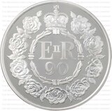 2016 Queen Elizabeth Ii Ninetieth Birthday Five Pound Crown Silver Proof Coin